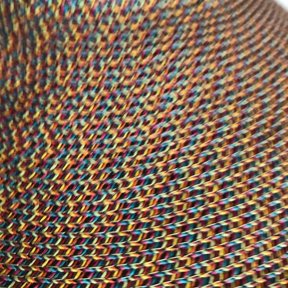 San Diego Hat Co. Womens Multicolor Wide Brim Straw Hat Blue Red Yellow Tan - Picture 3 of 9